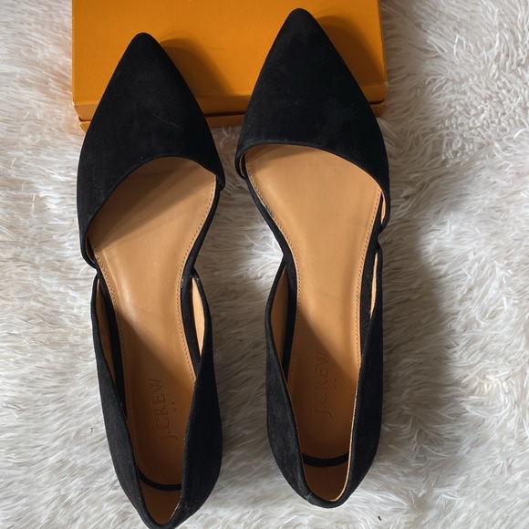 New women’s black suede Sz 10 d’orsay casual formal business loafers flat shoes - Picture 8 of 13